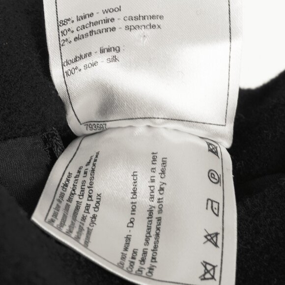 Chanel Black Wool-Blend Panelled A-Line Knee-Length Skirt - Picture 10 of 11